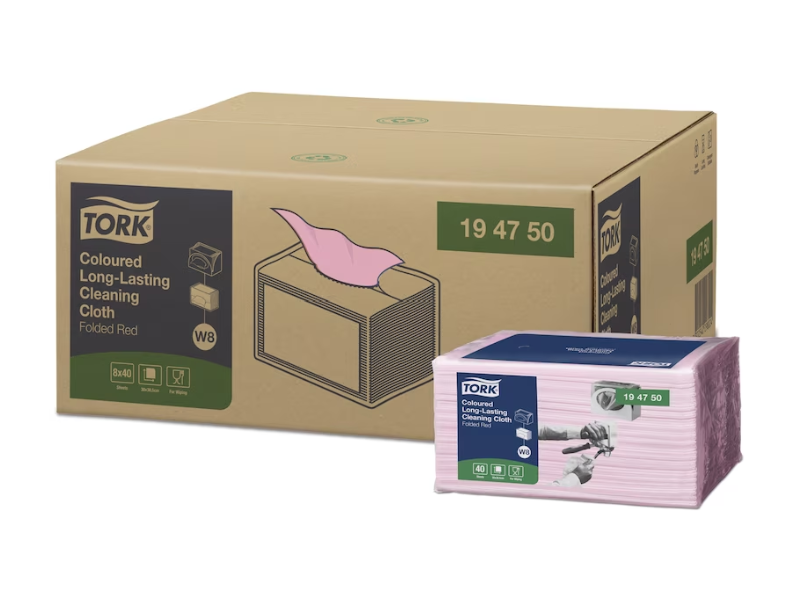 Ściereczki wielorazowe TORK 194750 Pink Kart 8 x 40 ściereczek
